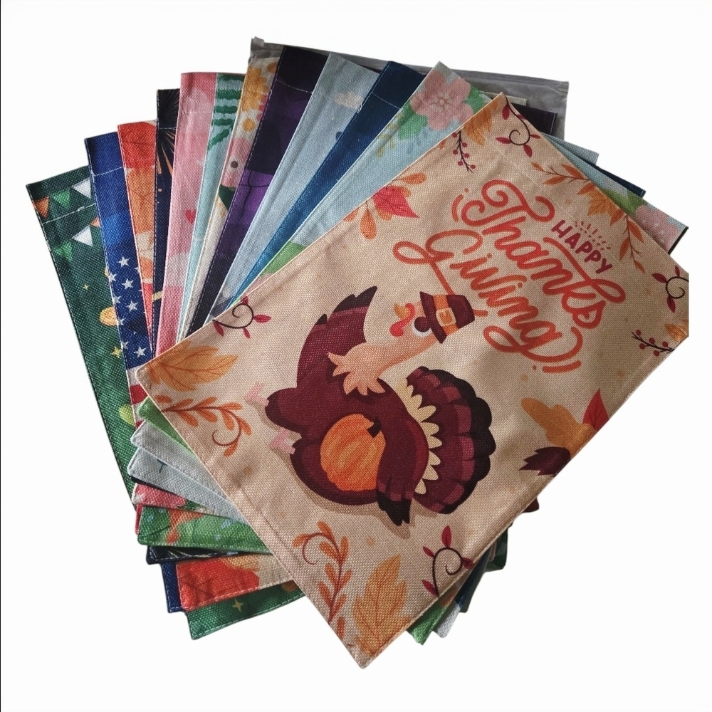 Garden 12 Burlap Holiday/Season Flags-NWT